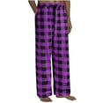 thumbnail image 1 of aidice Mens Pajamas Pants Plaid Elastic Waist Drawstring Straight Leg Loungewear Trousers with Pockets Casual Comfy Pants, 1 of 4