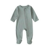 aidice Newborn Baby Clothes Unisex Zipper Toddler Footed Onesie Infant Comfy Cotton Boy Girl Rompers 3-18 Months
