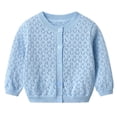 thumbnail image 1 of aidice Newborn Boy Girl Clothing Crewneck Long Sleeve Button up Hollow out Cardigans Unisex Comfy Jackets, 1 of 6