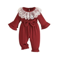 aidice Newborn Girl Clothes Infant Lace Bow Ruffle Onesie Cute Comfy Toddler Baby Clothes Fashion