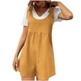 thumbnail image 1 of aidice Overalls for Women Summer High Waisted Comfy Loose Solid Color Casual Pockets Shorts Jumpsuits, 1 of 9