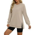 thumbnail image 1 of aidice Oversized Sweatshirt for Women Round Neck Raglan Sleeve Side Split Drop Shoulder Fall Winter Tops, 1 of 4