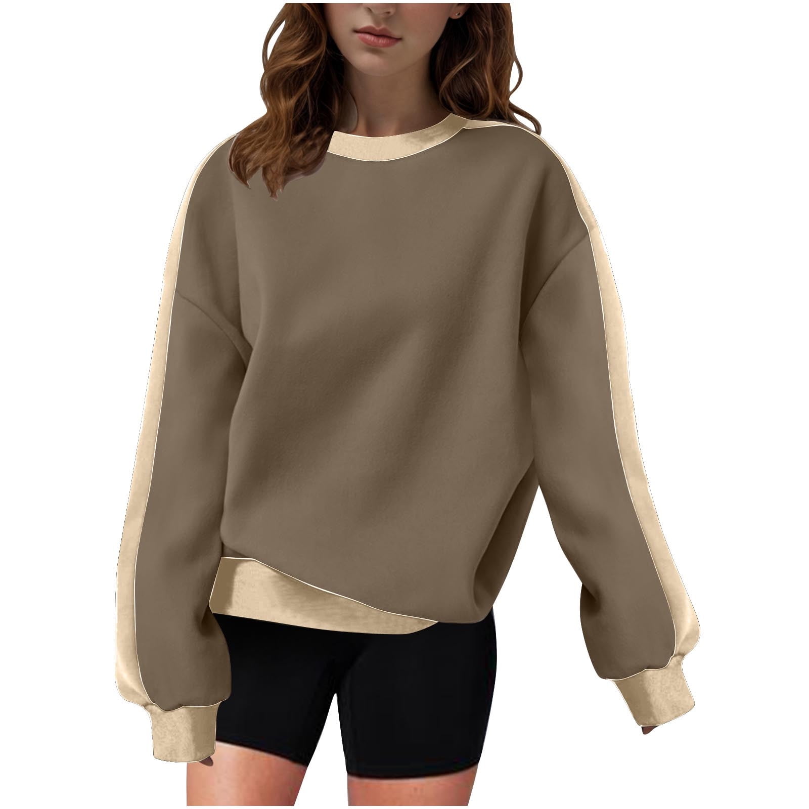 Oversized Round-neck Sweatshirt with Maxi Lettering S Women main image 1