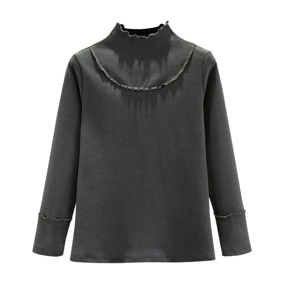 aidice Pajama Tops for Women High Neck Warm Undershirt Soft Long Sleeve Basic Layer Shirts Sleepwear