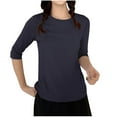 thumbnail image 1 of aidice Pajamas T Shirts for Women Casual Round Neck 3/4 Sleeve Pjs Tops Comfy Soft Homewear Shirts, 1 of 3
