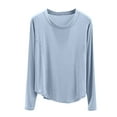 thumbnail image 1 of aidice Pajamas Tops for Women Casual Round Neck Long Sleeve Pjs Fitting Comfy Soft Sleepwear Tshirts, 1 of 4