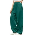 thumbnail image 1 of aidice Pants for Women Elastic Waisted Loose Comfy Casual Sweatpants Solid Color Straight Leg Pants, 1 of 8