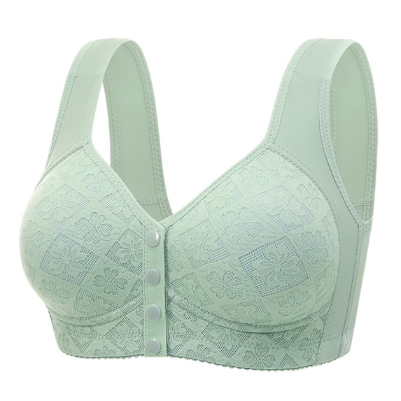 aidice Plus Size Bras for Women No Underwire Front Closure Wide Strap Support Breathable Everyday Bras