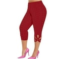 thumbnail image 1 of aidice Plus Size Capri Pants for Women Cropped Leggings 3/4 Length High Waisted Eyelet Boho Capris, 1 of 7