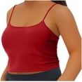 thumbnail image 1 of aidice Plus Size Crop Tops 1-5XL Camisole for Women Sleeveless Strap Tops with Built in Bra Summer Casual Tanks, 1 of 8