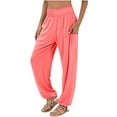 thumbnail image 1 of aidice Plus Size Pants for Women High Waisted Loose Comfy Casual Activewear Straight Leg Pants Pockets, 1 of 6