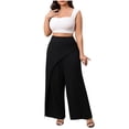 thumbnail image 1 of aidice Plus Size Pants for Women Summer Wide Leg Casual High Waisted Loose Irregularly Pants Fashion, 1 of 4