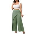 thumbnail image 1 of aidice Plus Size Pants for Women Summer Wide Leg Casual High Waisted Loose Irregularly Pants Fashion, 1 of 4
