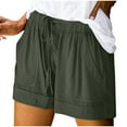 thumbnail image 1 of aidice Plus Size Shorts for Women Lightweight Drawstring Elastic High Waisted Summer Casual Loose Shorts with Pockets, 1 of 6