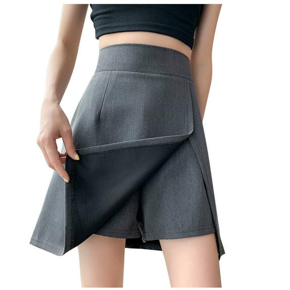 aidice Plus Size Shorts for Women Summer Casual Skorts Summer Casual Fashion Solid Color Shorts