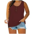 thumbnail image 1 of aidice Plus Size Tank Tops for Women 1-5XL Sleeveless Button Loose Fitting Tanks Summer Casual Basic Tops, 1 of 7
