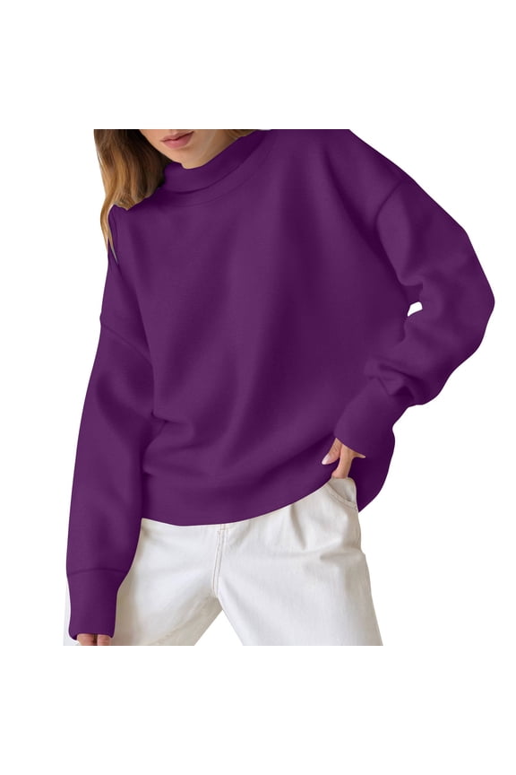 Plus Size Tops for Women Plush Winter Pullover Turtleneck Thermal Warm Comfy Basic Shirts Blouse