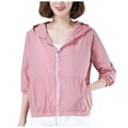 thumbnail image 1 of aidice Plus Size Womens Cardigans Summer Lightweight Thin Zipper Hooded Sun Protection Breathable Jackets, 1 of 5