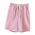 thumbnail image 1 of aidice Plus Size Womens Cotton Shorts Summer Casual Shorts for Women Drawstring Elastic Waisted Loose Fitting Shorts, 1 of 4