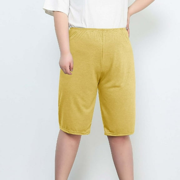 aidice Plus Size Womens Shorts Comfy Homewear Loungewear Loose Fitting Solid Color Lightweight Shorts with Pockets
