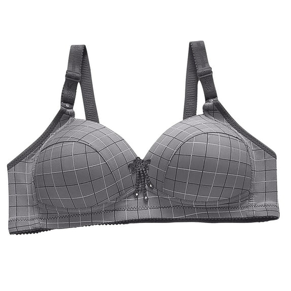 aidice Push up Bras for Women No Underwire Adjustable Strap Breathable Support Comfy Plaid Everyday Bras