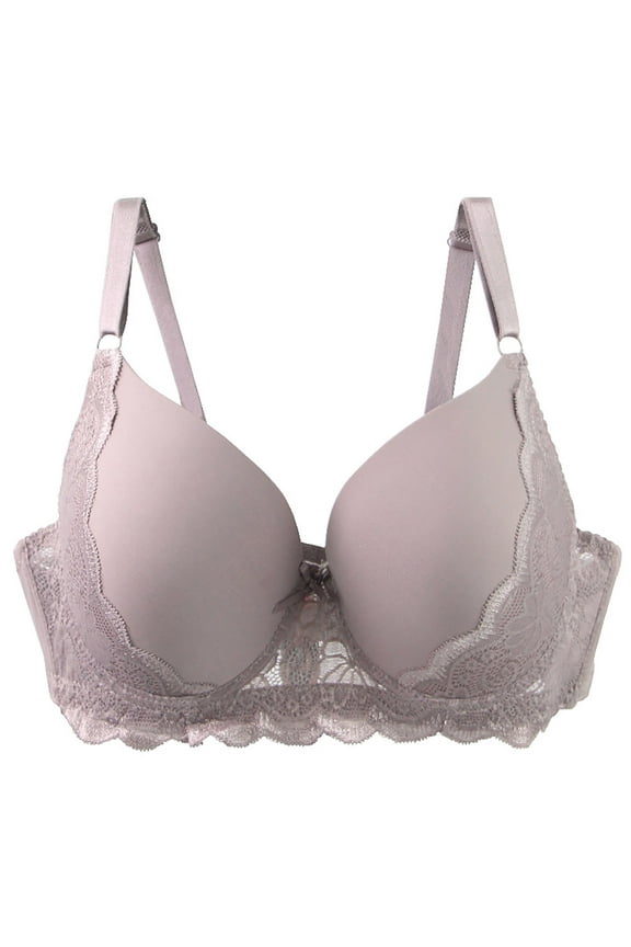 Push up Bras for Women Wirefree Lace Bow Adjustable Strap Breathable Support Comfy Everyday Bras