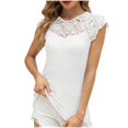 thumbnail image 1 of aidice Ribbed Tank Tops for Women Sleeveless Crewneck Lace Stretchy Tanks Women's Lounge Daily Tops Solid Color, 1 of 8