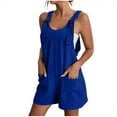 thumbnail image 1 of aidice Short Rompers for Women Wide Leg Sleeveless Scoop Neck Jumpsuit Summer Casual Loose Romper with Pockets, 1 of 7