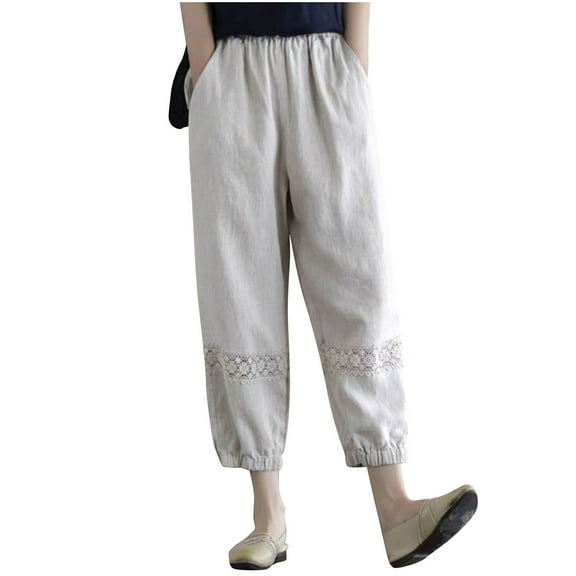 aidice Shorts for Women Drawstring Elastic Waist Lace Short Pants Summer Casual Homewear Sleep Shorts