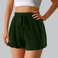 thumbnail image 1 of aidice Shorts for Women Ribbed Knit Drawstring Elastic High Waisted Shorts Comfy Casual Summer Shorts with Pockets, 1 of 7