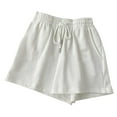 thumbnail image 1 of aidice Shorts for Women Summer Casual Loose Comfy Drawstring Elastic Waisted Solid Color Athletic Shorts, 1 of 4