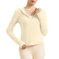 thumbnail image 1 of aidice Sports Jackets for Women Lightweight Quick-Dry Zip up Hooded Activewear Cropped Yoga Tops Stretch Shirts, 1 of 4