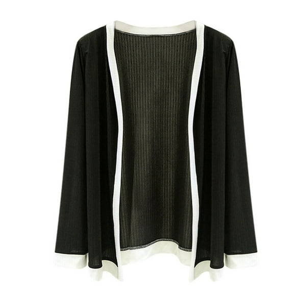 aidice Summer Cardigan for Women Casual Long Sleeve Fitting Comfy Solid Color Open Front Jackets