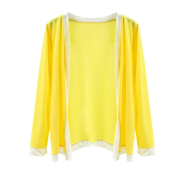 aidice Summer Cardigan for Women Casual Long Sleeve Fitting Comfy Solid Color Open Front Jackets