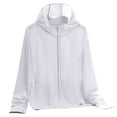 thumbnail image 1 of aidice Summer Jackets for Women Thin Zipper Hooded Long Sleeve Tops Sun Protection Breathable Cardigans, 1 of 3