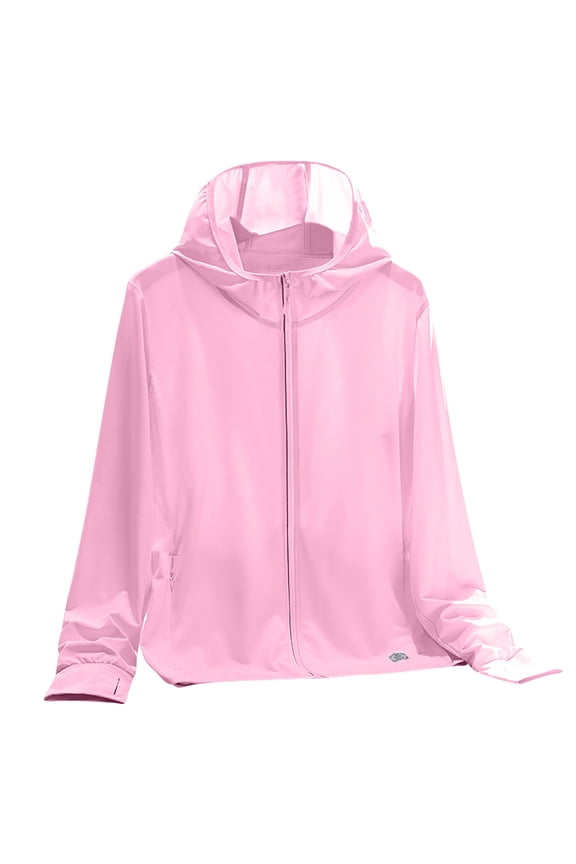 Summer Jackets for Women Thin Zipper Hooded Long Sleeve Tops Sun Protection Breathable Cardigans