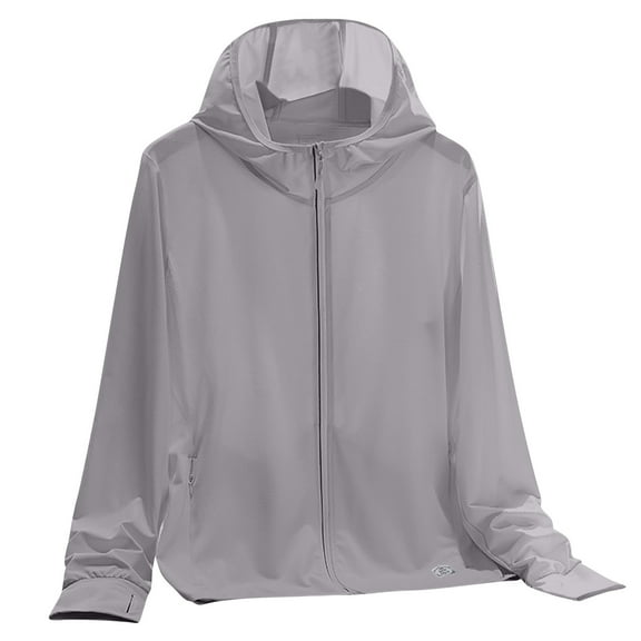 aidice Summer Jackets for Women Thin Zipper Hooded Long Sleeve Tops Sun Protection Breathable Cardigans
