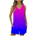 thumbnail image 1 of aidice Summer Jumpsuits for Women Casual V Neck Sleeveless Comfy Multi Color Hidden Zipper Shorts Rompers, 1 of 4