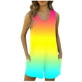 thumbnail image 1 of aidice Summer Jumpsuits for Women Casual V Neck Sleeveless Comfy Multi Color Hidden Zipper Shorts Rompers, 1 of 4