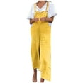 thumbnail image 1 of aidice Summer Overalls for Women Cotton Linen Casual Lightweight Loose Cropped Pants Jumpsuits Pockets, 1 of 8