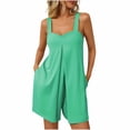 thumbnail image 1 of aidice Summer Rompers for Women Low Neck Sleeveless Trendy Comfy Ruched Casual Loose Shorts Jumpsuits, 1 of 7