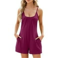 thumbnail image 1 of aidice Summer Rompers for Women Scoop Neck Sleeveless Fitting Comfy Ruched Casual Shorts Jumpsuits, 1 of 7