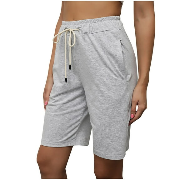 aidice Summer Shorts for Women Casual Comfy Drawstring Elastic Waisted Fitting Shorts with Pockets