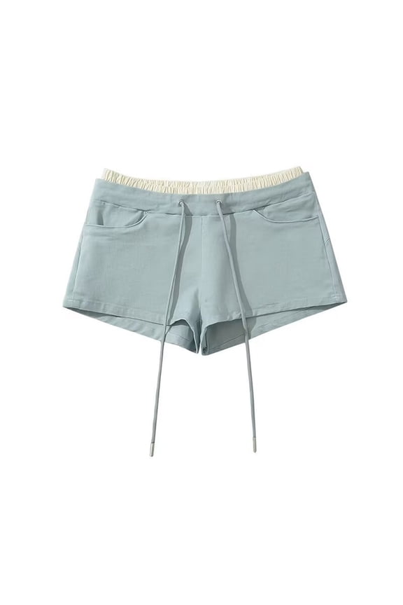 Summer Shorts for Women Casual Drawstring Elastic Waisted Comfy Hot Pants Mini Shorts with Pockets