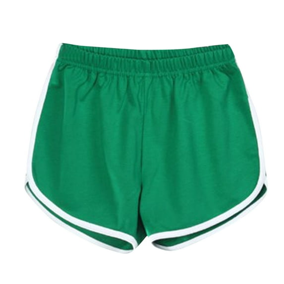 aidice Summer Shorts for Women Casual Loose Solid Color Elastic Waisted Ruched Hot Pants Running Shorts