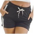 thumbnail image 1 of aidice Summer Shorts for Women Drawstring Ruched Elastic Waisted Comfy Homewear Slim Fitted Shorts with Pockets, 1 of 7