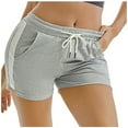 thumbnail image 1 of aidice Summer Shorts for Women Drawstring Ruched Elastic Waisted Comfy Homewear Slim Fitted Shorts with Pockets, 1 of 7