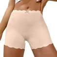 thumbnail image 1 of aidice Summer Shorts for Women Underwear Mid Waisted Lace Ruffle Bow Tie Comfy Solid Color Mini Shorts, 1 of 5