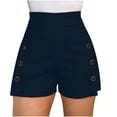 thumbnail image 1 of aidice Summer Shorts for Women Work High Waisted Button Loose Casual Solid Color Office Dressy Shorts, 1 of 3