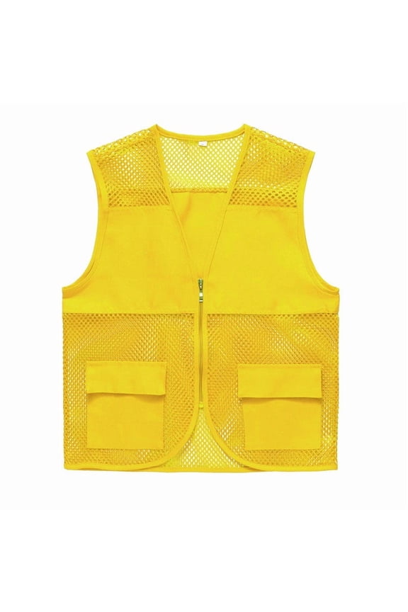 Summer Tops for Women Vests V Neck Sleeveless Breathable Zipper Jackets Loose Tank Tops with Pockets